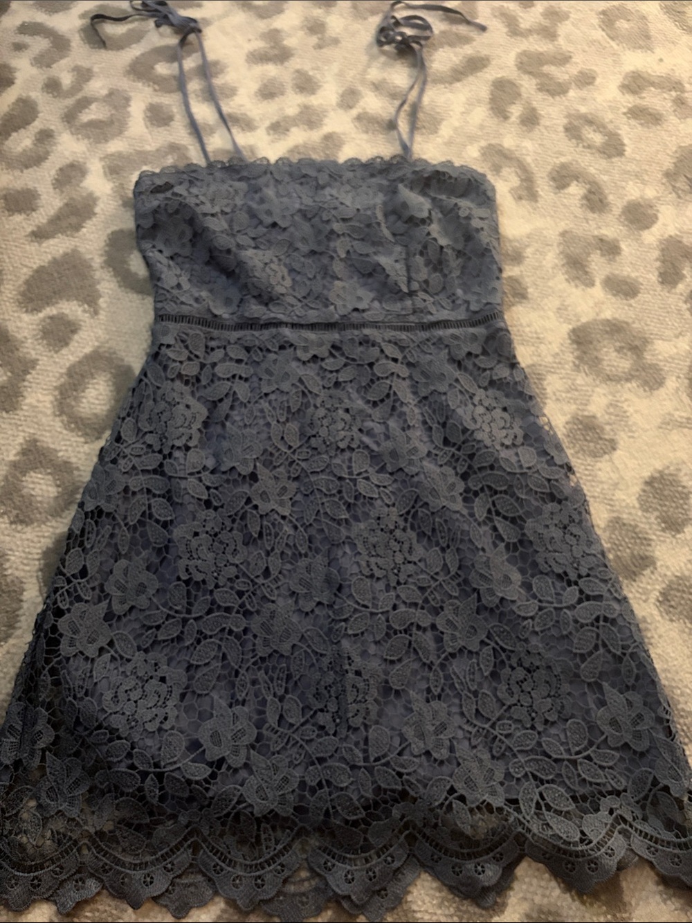 Abercrombie & Fitch Navy Blue Lace Spaghetti Strap Dress